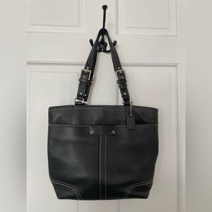 Coach F13089 Black Pebbled Leather Hamilton Shoulder Bag Purse
